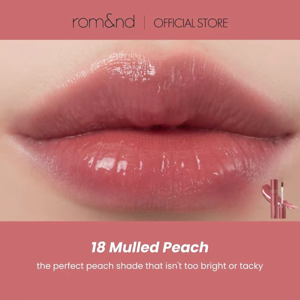 Rom&nd 18 Mulled Peach Juicy Lasting Tint- the perfect peach tone, neutral